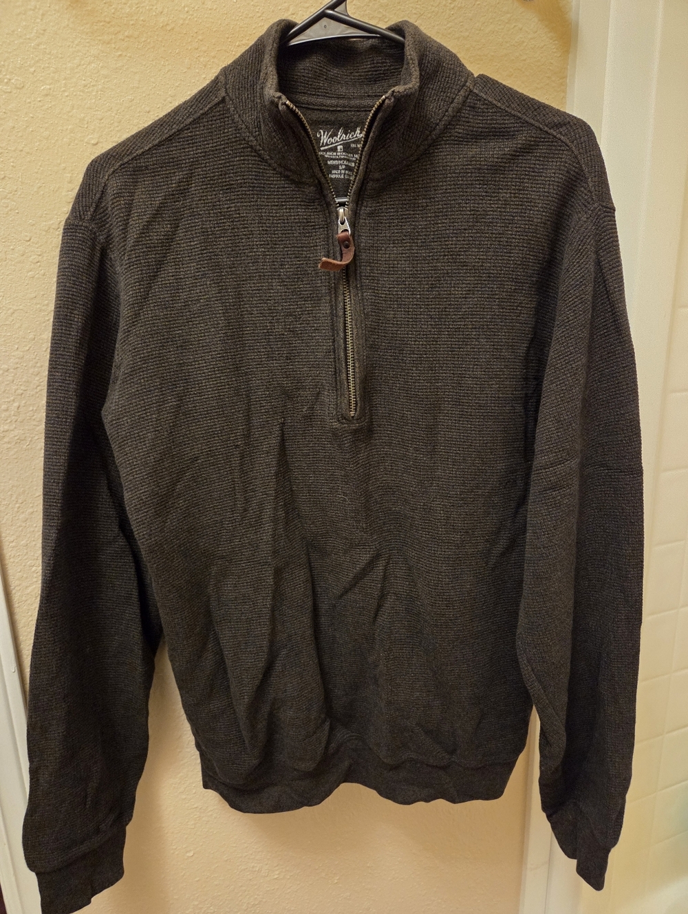 Woolrich Dark Charcoal Quarter-Zip Shirt Jacket